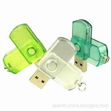Plastic Swivel USB Flash Drives with Plug-and-play Function and More Than 1,000,000 Times Data Encry